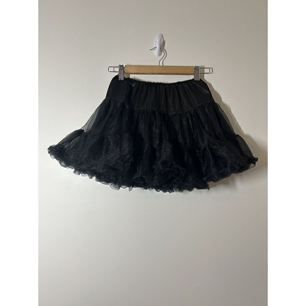 Halloween Tutu Girl's One Size Fits Most Black Elastic Waist Tulle Skirt